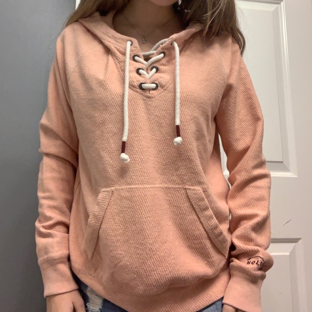 Hollister Pink Tie Front Beach Hoodie